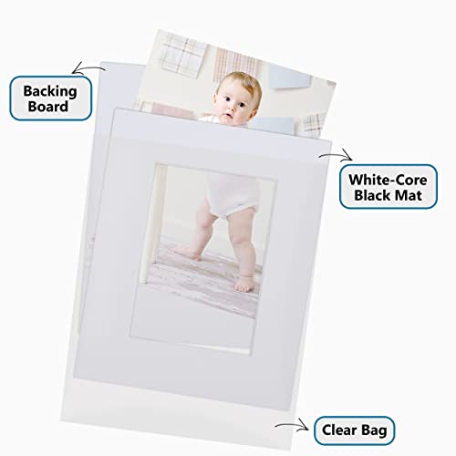 Somime 10Pack Acid-Free 8x10 White Mat Set for 5x7 Pictures with Bevel Cut - size: 8"x10" 10pack white complete set