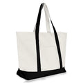 22" Heavy Duty Cotton Canvas Tote Bag (Zippered) - color: Black