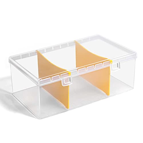 tutata 400 Count Plastic Trading Card Storage Box with Dividers, Baseball Card Storage Box, Sports Cards Holder Organizer - 1 PACK