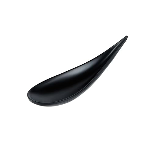Restaurantware Black Melamine Teardrop Tasting Spoon, 4.3 In, 10 Pack - color: Black