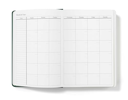 Wykeham's Executive 2026 Undated Daily Journal Planner – Customization Available (Racing Green, 8.5"×5.5") - color: Racing Green