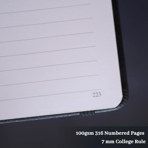 TIEFOSSI Line Journal Notebook for Women Men, 316 Pages,8.3x5.8 IN - color: Black silver, size: Line