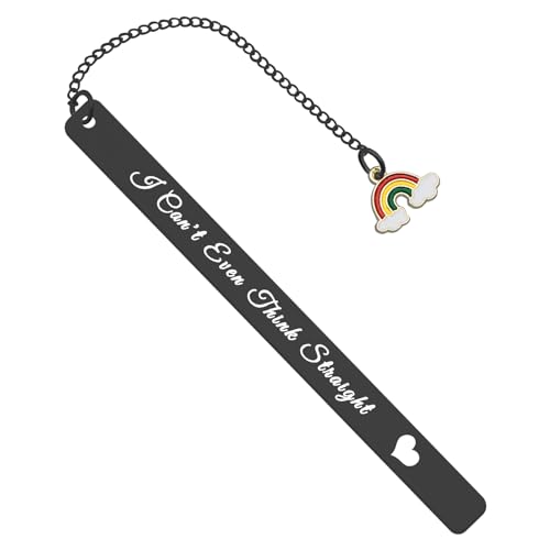 Xiahuyu Gay Pride Gift Gay Bookmark LGBT Pride Gift I Can't Even Think Straight Bookmark Lesbian Gift for Girlfriend Wife Anniversary Christmas Birthday Gift Valentines Gift for Gay Men Women, Black