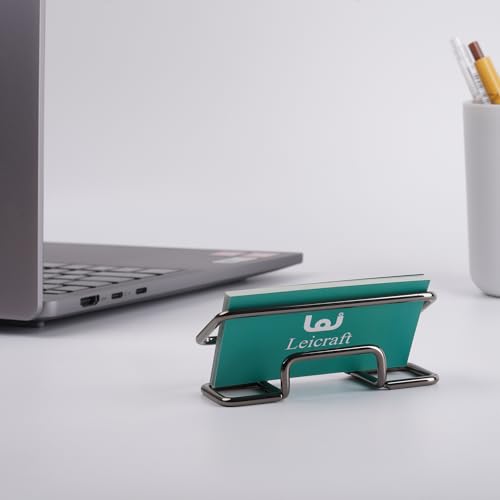 Business Card Holder for Desk, Cute Metal Card Organizers - color: Black
