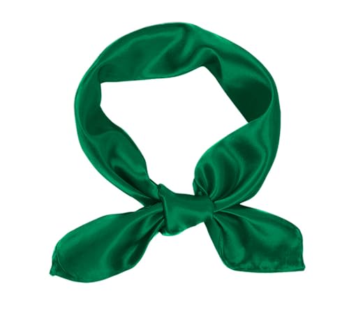 1 Piece of Square Satin Scarf Wrap Ribbon Neck Scarfs Halloween Retro Costume (23.62" x 23.62") - color: Army Green