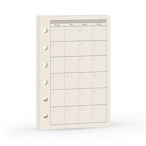 Planner Refill, Pocket Notebook, Month Tracker Binder Refills for 6 Holes Filofax/Personal Journal, 100Gsm Quality,45sheets/90pages A7 Refill, 4.84 x 3.23'', Harphia - color: Monthly Plan, size: A7