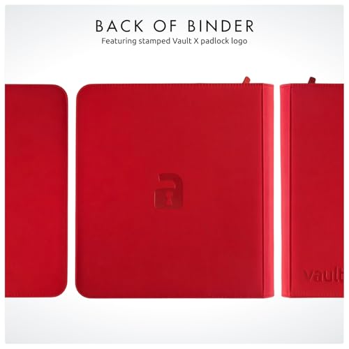 Vault X 12 Pocket Zip Trading Card Binder 480 Cards Exo-Tec (Red) - color: Red, size: 12 Pocket