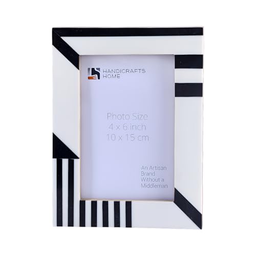 Handicrafts Home Handmade Resin Inlay Modern Black White Picture Frame, 6x4 - color: SILHOUETTE-SHAPE., size: 4X6