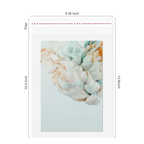 Egofine Self Sealing Cellophane Bags 100 PCS Clear Resealable Sleeves Bags for 9x12 Photo Mats (Bag Size: 9.38x12.4 inches for 9x12 Mats) - color: 9"x12"Pack of 100
