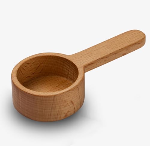 Coffee Spoons, CISHNOU Wooden Coffee Ground Spoon, Measuring for Ground Beans or tea, Soup Cooking Mixing Stirrer Kitchen Tools Utensils, 1 Wooden Tea Scoop(Wood Color) - color: B Beech Wooden Short