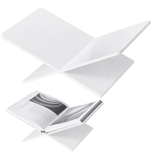 Acrylic Book Stand 15 x 9 x 6 in Large Open Book Display Stand - color: White, size: Large