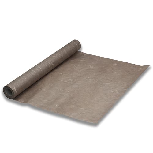 Korean Traditional Mulberry Paper, Colored Hanji Paper Roll, Natural Fiber Texture, Unyong (Brown, 10.4" x 787.4") - color: Brown, size: 10.4" x 787.4"