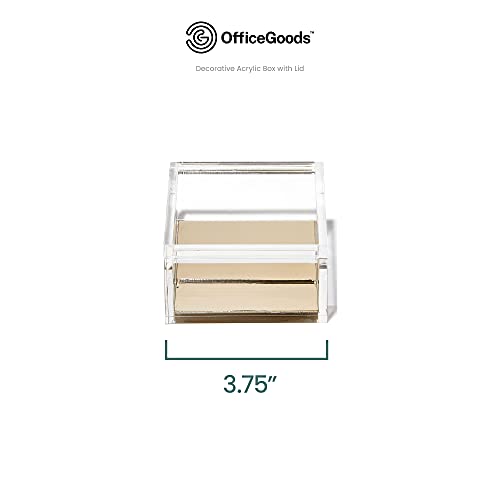 OfficeGoods Acrylic Desk Organizer with Gold Base, Medium - color: Gold, size: Medium