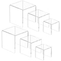NIUBEE Acrylic Risers Display Stand 2 Set, Clear Display Risers Shelf,5x6x7 - size: (5,6,7)" x 2Set