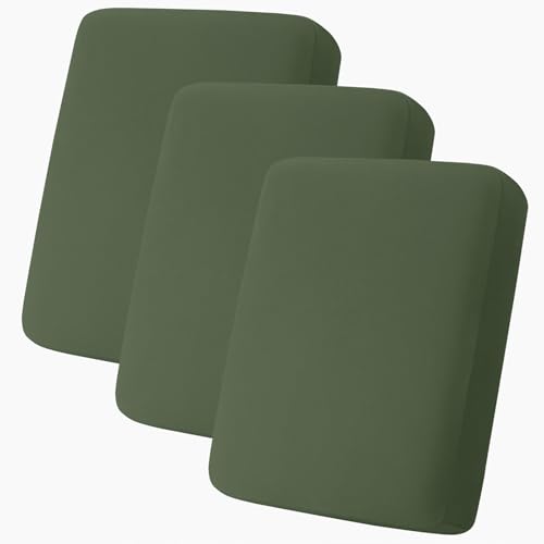 hyha Milk Silk Couch Cushion Covers, Sofa Covers for 3 Cushion Couch - color: Bronze Green, size: Seat Cover 3 Pack
