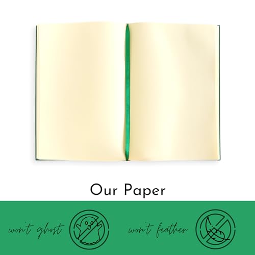 Portage Blank Hardcover Aesthetic Notebook Writing Journal – Bleed-Proof Paper Notepad for Journaling, High GSM, A5 Notebook, Cream Pages - Hunter Green, 6 x 8.5 Inches, 224 Pages - color: Hunter Green, size: Blank Pages