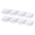Plasticpro 4 Sectional Rectangle Plastic Disposable Serving Tray/Platter 5 X 16 White Pack of 2 - color: White