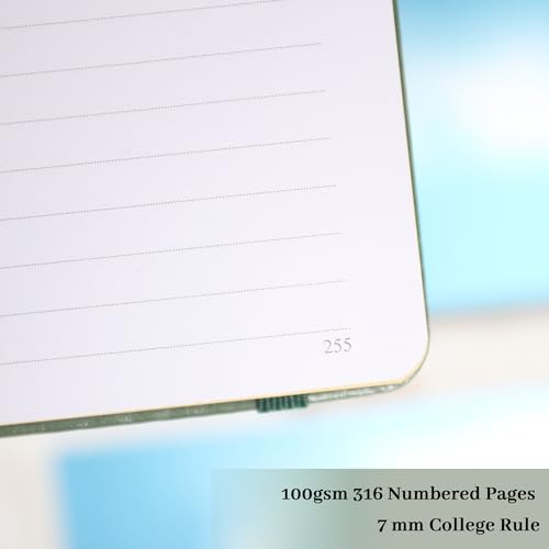 TIEFOSSI Line Journal Notebook for Women Men, 316 Pages,8.3x5.8 IN - color: Green, size: Line