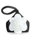 BABEYOND Women's Flower Satin Evening Bags Triangle Clutch Purses - color: Black With White Flower
