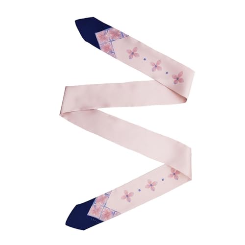 Daenggi Modern Hanbok Floral Hair Ribbon Scarf, Versatile Wrap - color: Pink