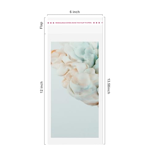 Egofine Self Sealing Cellophane Bags 100 PCS Clear Resealable Sleeves Bags for 6x12 Photo Mats (Bag Size: 6.02x12.0 inches) - color: 6"x12"Pack of 100