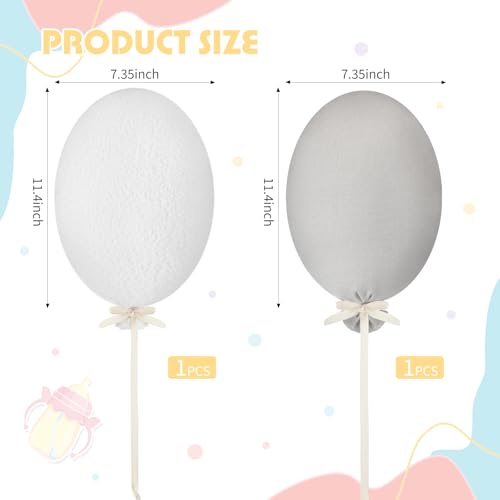 Kathfly 5 Pcs Large Nursery Wall Decor Fabric Cloud Balloon Nursery, Grey - color: Grey