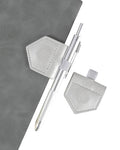 Magnetic Leather Bookmarks with Pen Holder Vegan Leather Book Marks Gifts for Reading Book Lovers Notebook Travelers (Silver-2PC) - color: Silver-2pc