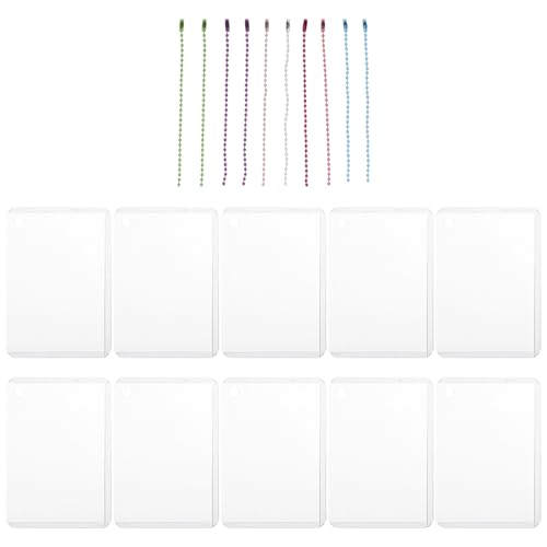 TEHAUX 10 Sets Clear Photocard Holder Keychains, 3.8 x 2.7 in Sleeve Size - size: 9.1X6.4X0.1CM