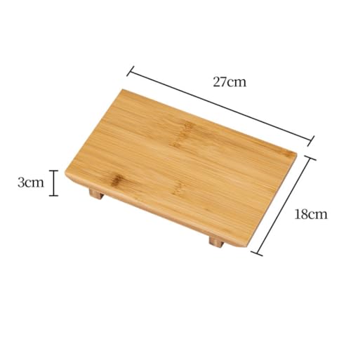Bamboo Sushi Plate Japanese Style Sushi Serving Tray, Wooden Sushi Board & Sashimi Platter – Natural Eco-Friendly Bamboo Tableware for Sushi Rolls, Nigiri & Appetizers (10.63" × 7.09", Count, 2) - size: 10.63" × 7.09"