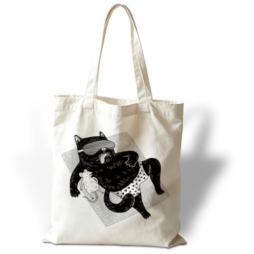 Funny Canvas Tote Bag, Reusable Shoulder Grocery Bag, Holiday Gift Bags for Friends, 13.7x15.7 inch - color: Style 11