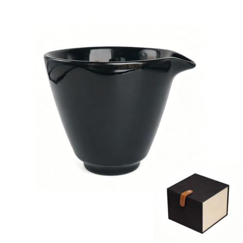Fine Porcelain Creamer Pitcher for Tea Milk Coffee (Black) - color: Black