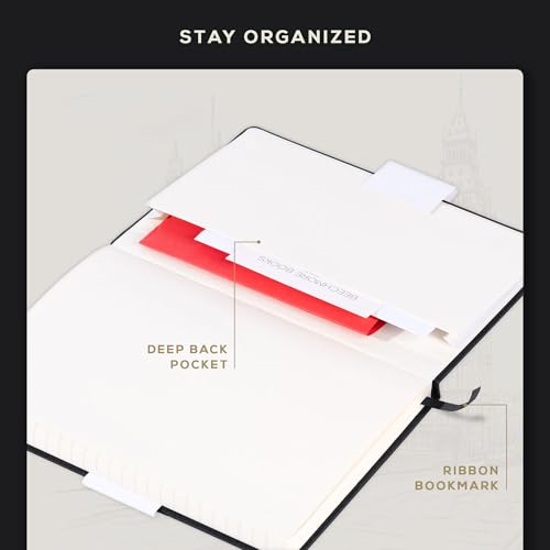BEECHMORE BOOKS Premium Lined Leather Journal for Men & Women, 5" x 8" (A5) Thick 120gsm Ivory Cream Paper Notebook, Hardcover Vegan Leather Personal Diary, With Gift Box (Charcoal Black) (Pack of 2) - color: Charcoal Black, size: A5 - 5.8" x 8.3" Medium