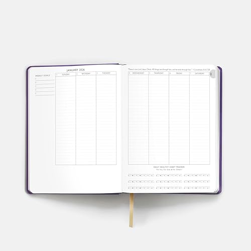 Christian Planner 2026 Daily Planner - Faith Based Monthly and Weekly Planner, Vision Board, and Habit Tracker - 2026 Calendar, Personal Organizer and Devotional Journal (Hardcover, Fig) - color: Fig, size: Hardcover