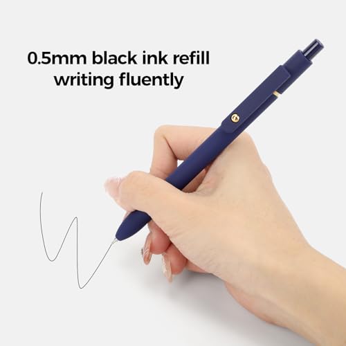 Ddaowanx Gel Pens,6 Pcs 0.5mm Retractable Quick Dry Black Ink Pens (Pack of 2) - color: 6 Pcs Vintage-Black Ink, size: 6 Count (Pack of 2)