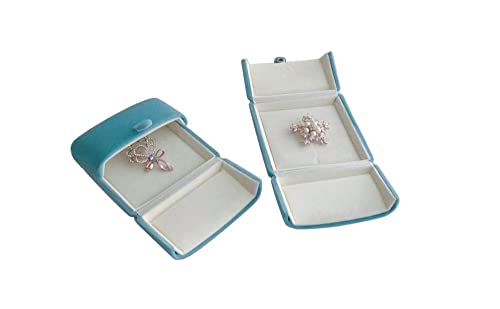 Premium Grade Velvet Aqua Jewelry Packaging Case for Brooch Badge Pin Unique Design Secure Storage - color: Brooch Badge Pin Case