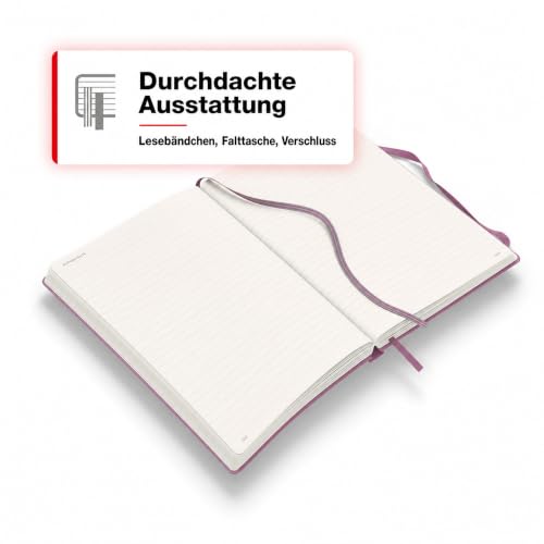 LEUCHTTURM1917 - Notebook Hardcover Medium A5-251 Numbered Pages for Writing and Journaling - Thinking Ahead (Ruled Paper, Dusty Rose) - color: Dusty Rose, style: Ruled
