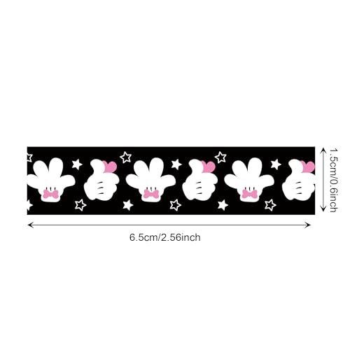12 Rolls Cartoon Mouse Washi Tape Set - 0.6 Inch x 16.4 Ft Each, Pink Cute Mouse Design Decorative Paper Tape for Scrapbooking, Gift Wrapping, DIY Crafts & School Supplies