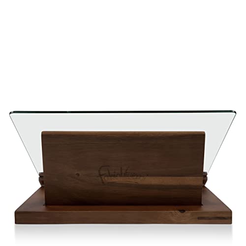 PICNIC TIME Fabio Viviani Prodigio Cookbook Stand with Tempered Glass, Recipe Stand, Kitchen Cookbook Holder, (Acacia Wood) - color: Fabio Viviani - Cookbook Stand