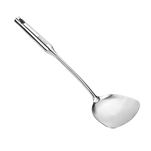 Wok Spatula,Stainless Steel,Long Handle Wok Utensils,Silver/14.7Inch - style: Wok Spatula