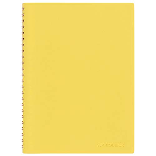 Maruman Septcouleur Spiral Notebook, 200 Pages, A5 3mm Grid, Yellow - color: Sunny Yellow, size: 8.35" x 6.22"