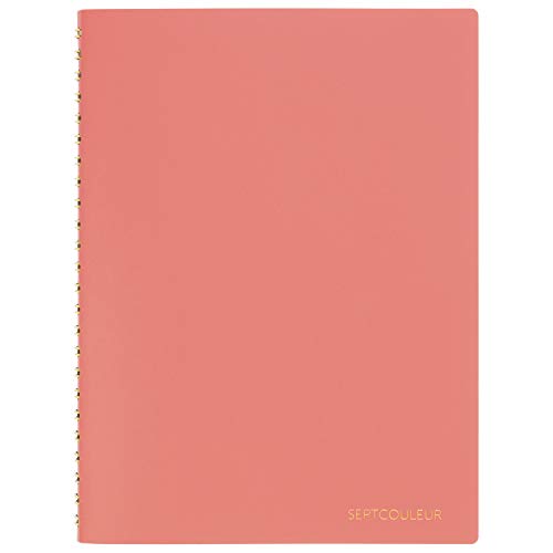 Maruman Septcouleur Lab Spiral Notebook, 80 Sheets, A5 3mm Grid, Coral Pink - color: Spicy Coral Pink, size: 8.35" x 6.22"