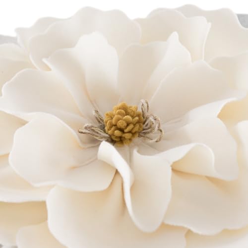 JWH Flower Throw Pillow Cover, Ivory White, 18x18 Inch - color: Creamy White