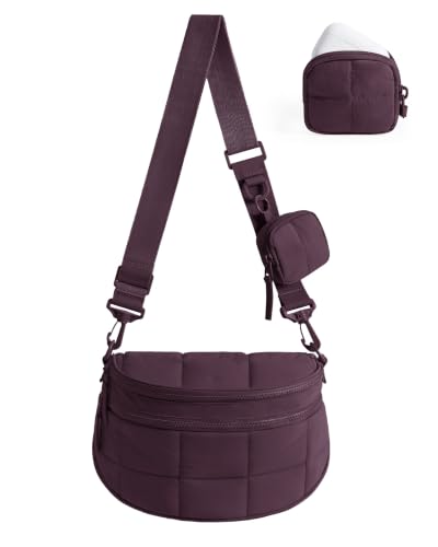 BAGSMART Crossbody Bags for Women, Puffer Cute Bum Bag with Pouch - color: Grape, size: 4.6L