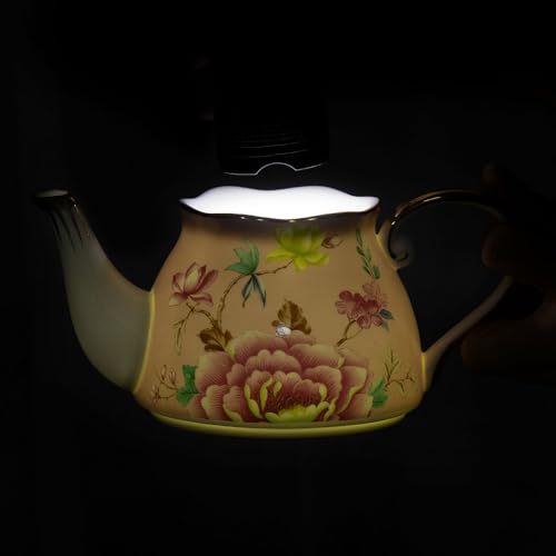 KAMMAK Tea for One Set, Ceramic Teapot, Bone China Tea Set, Cup and Saucer - color: Pink-GH9