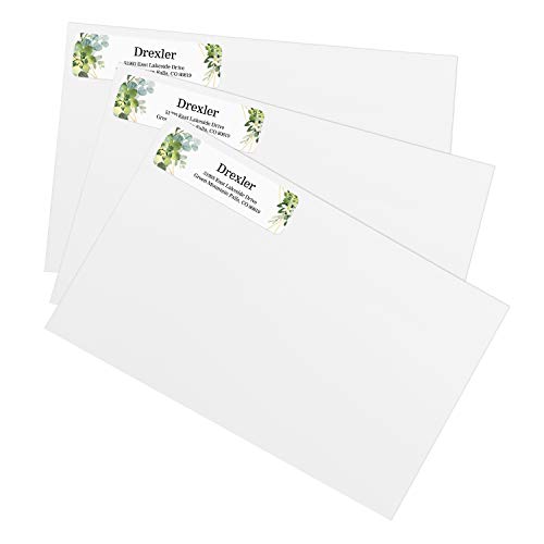 Greenery Frames Rolled Address Labels/Roll of 250 Personalized Address Labels/Designer Return Address Stickers in Elegant Plastic Dispenser - size: 250 Labels, style: Greenery Frames