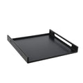MyGift 16 Inch Matte Black Metal Large Serving Tray with Handles