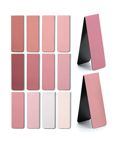 Mr. Pen- Aesthetic Magnetic Bookmarks, 12 Pack, 0.8"x2.35" - color: Boho Pink
