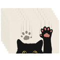 Cut Black Cats Farmhouse Print Placemats Set of 6 12x18 Inch - color: Black and White, size: Set of 6