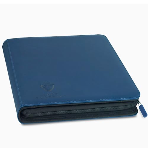 Card Guardian 12 Pocket Premium Binder with Zipper for 480 Cards, Blue - color: Blue