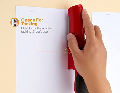 Bostitch Office Heavy Duty 40 Sheet with 1250 Staples and Staple Remover, No Jam Desktop Stapler, School Bulletin Boards, Office & Classroom, Red (B175-RED-VP) - color: Red
